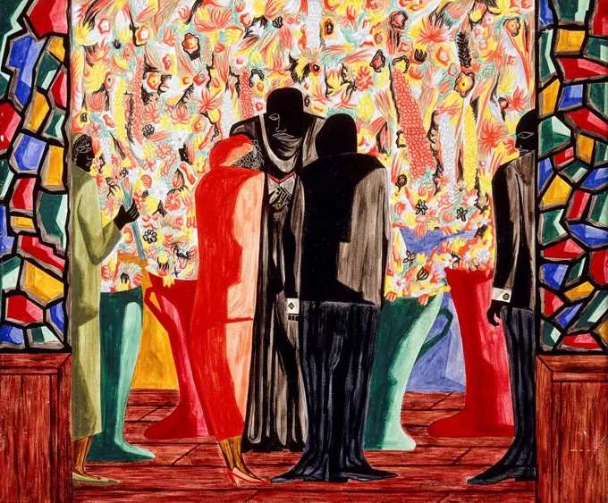 The Wedding. Jacob Lawrence (1917-2000). Tempera on gessoed board. 51 x 61cm.