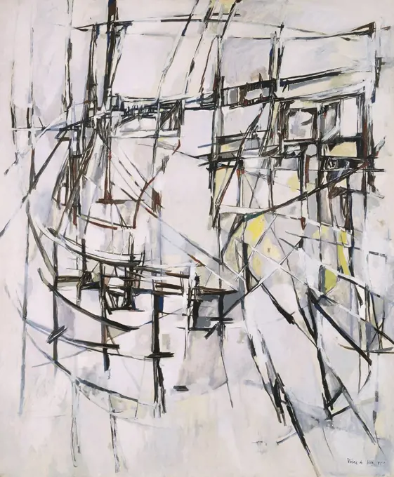 Untitled. Maria-Helena Vieira da Silva (1908-1992). Oil on canvas. Signed and dated 1955. 146 x 114cm.