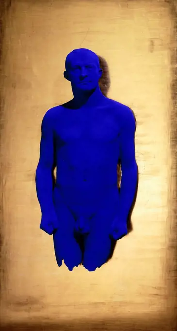 PR 1, Arman. Yves Klein (1928-1962). Pigment and synthetic resin on bronze, gold leaf on wood. Conceived in 1962 and cast in an edition of six in 1965. 175.5 x 26cm.