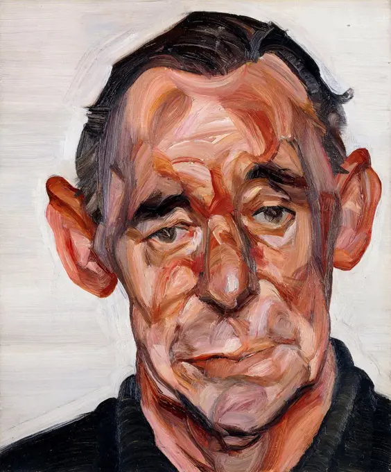 John Deakin. Lucien Freud  (1922-2011). Oil on canvas. Painted in 1963-1964. 30.2 x 24.8cm.