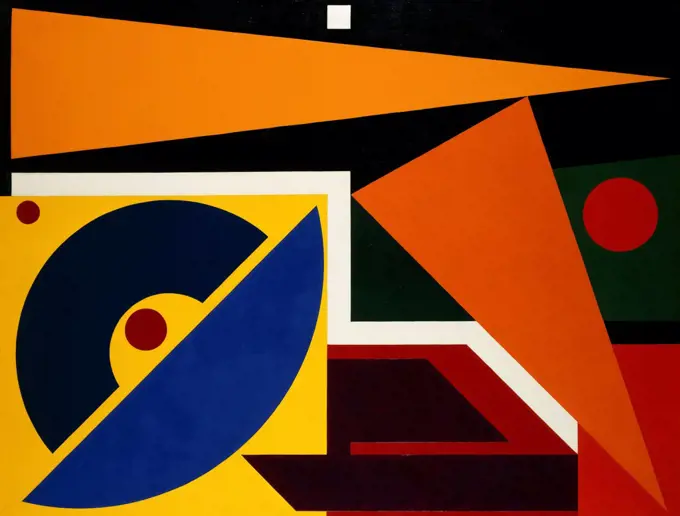 Eight I; Huit I. Auguste Herbin (1882-1960). Oil on canvas. Signed and dated 1955. 146 x 114.3cm.