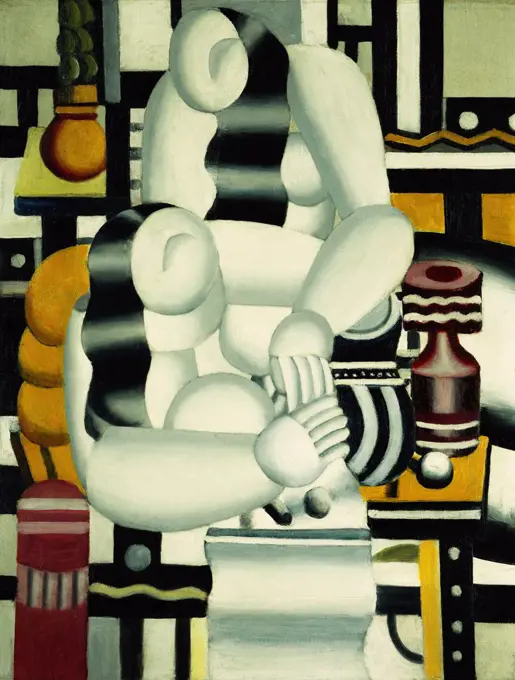 Lunch; Le Dejeuner. Fernand Leger (1881-1955). Oil on canvas. Painted in 1921. 64.8 x 50.5cm.