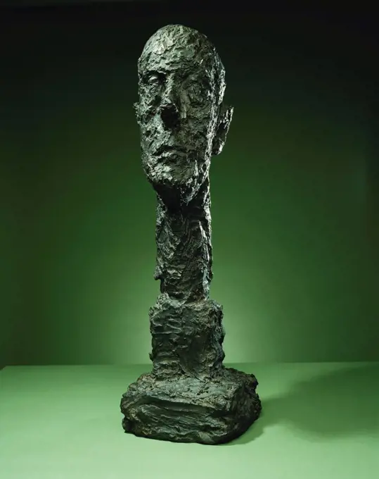 Large Head; Grande Tete. Alberto Giacometti (1901-1966). Bronze with brown patina. Cast in 1960. 95cm high.