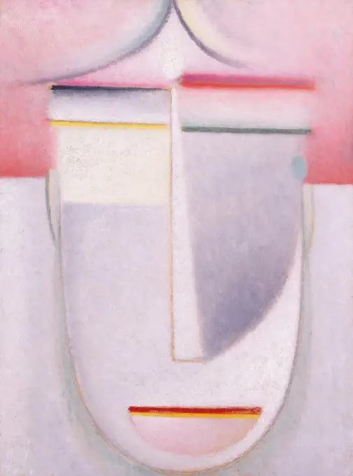 Abstract Head: Composition No 2 'Winter'; Abstraker Kopf: Komposition Nr 2 'Winter'. Alexej von Jawlensky (1864-1941). Oil on paper laid down on cardboard. Executed circa 1924. 42.5 x 32.3cm.