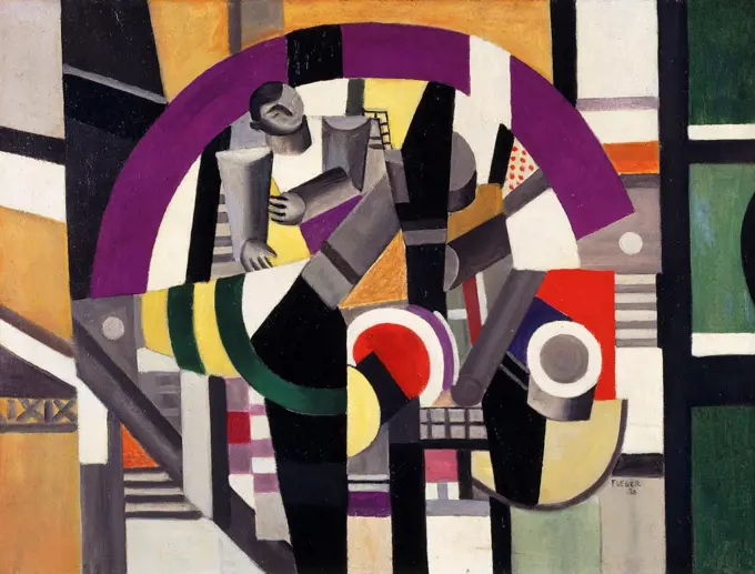 The Aviator; L'Aviateur. Fernand Leger (1881-1955). Oil on canvas. Signed and dated 1920. 50.2 x 64.8cm.