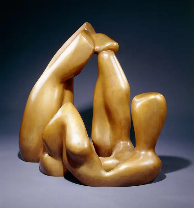 Paysage Bucolique. Hans (Jean) Arp (1887-1966). Bronze with gold patina. Conceived in 1963 and cast in a bronze edition of three. 110 x 105 x 70cm. high