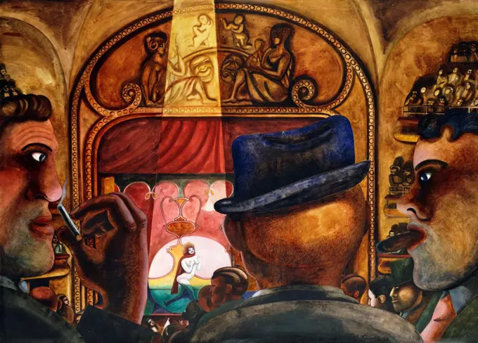 Music Hall. Edward Burra (1905-1976). Watercolour. Executed in 1934. 22.5 x 30in