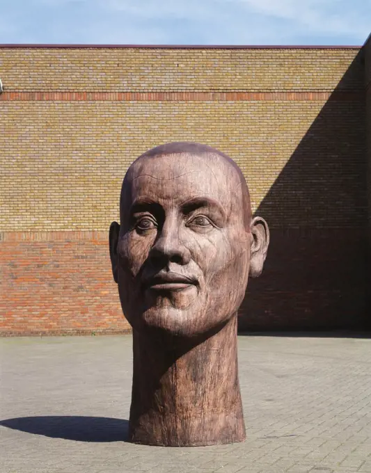 Painted Head. John Davies (b.1946). Resin, fibreglass, stone dust and acrylic paint. Executed in 1985-88; unique. 163.8cm high.