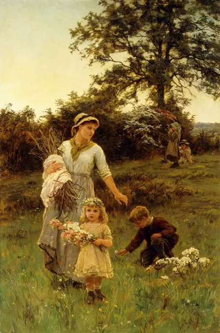 The Garland. Frederick Morgan (1856-1927). Oil on canvas. 91.4 x 61.6cm.