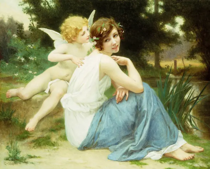 Love's Whisper. Guillaume Seignac (1870-1924). Oil on canvas. 81.3 x 100.3cm.