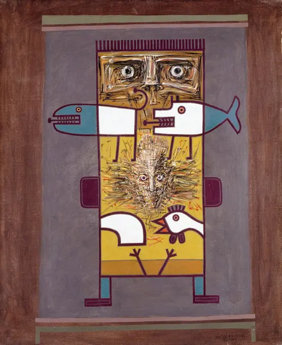 Retracted Integrating; Retracte Integrant. Victor Brauner (1903-1966). Oil on canvas. Signed and dated 1951. 73 x 60cm.