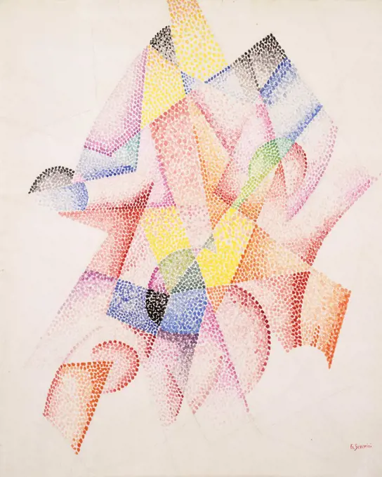 Centrifugal Expansion of Light; Expansion Centrifuge de la Lumiere. Gino  Severini (1883-1966). Watercolour and pencil on wove paper. Executed 1913-14. 61 x 49.5cm.