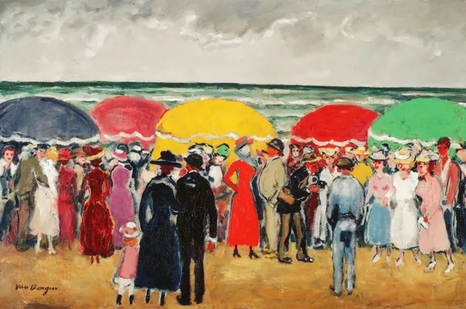 Sunday on the Beach; Dimanche a la Plage. Kees van Dongen (1877-1968). Oil on canvas. 54 x 81cm.