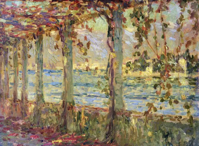 Terrace Lago Maggiore Henri Eugene Le Sidaner (1862-1939 French) Oil on canvas Christie's London