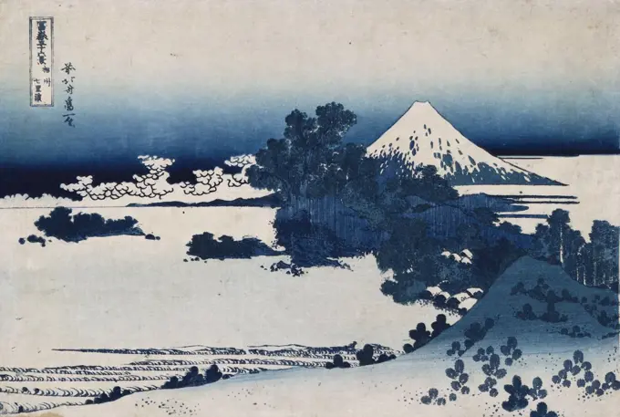 Shichirigahama in Suruga Province'- from the series 'The Thirty Six Views Of Mount Fuji'. Katsushika Hokusai (1760-1849). Woodblock print, oban yoko-e, 25.6 x 37.9cm.