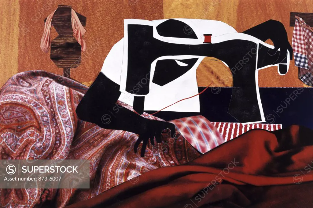 A Tribute to Jacob Lawrence #1 1993 Elizabeth Heuer (20th C. American) Collage Collection of the Artist