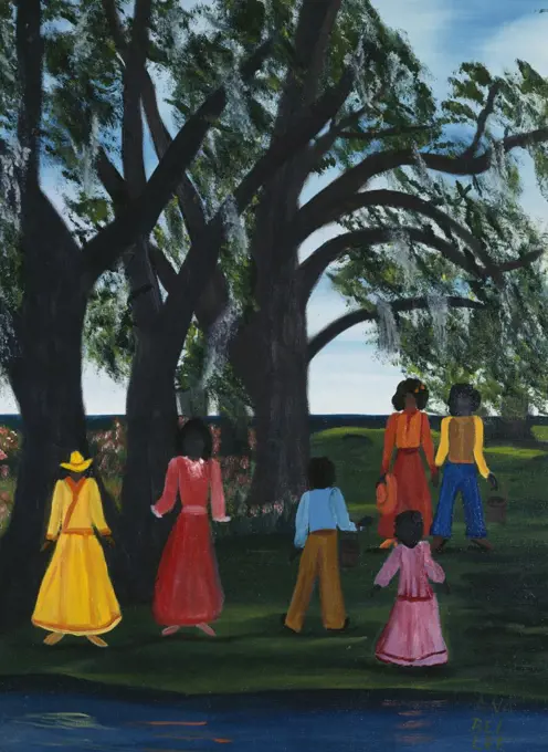 Three Oaks by Anna Belle Lee Washington, oil on canvas, 1990, 1924-2000