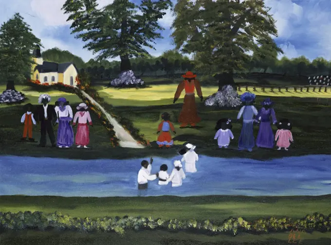 Baptism 1992 Anna Belle Lee Washington (1924-2000/American) Oil on Canvas