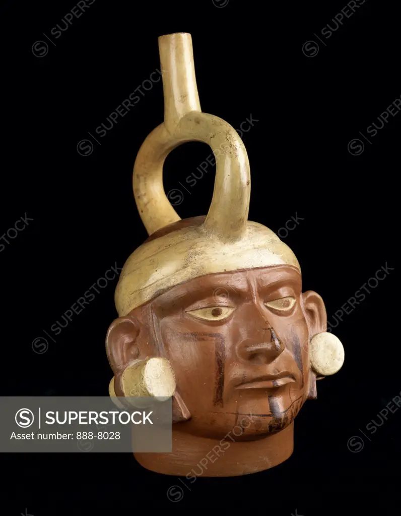 Stirrup-Spout Portrait Vessel c.200-500 A.D. Moche IV, Peru Ceramic Pre-Columbian Collection of The Museum of Contemporary Art, Jacksonville, Florida