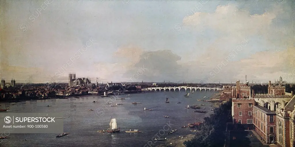 View of London With the Thames,  by Canaletto,  (1697-1768)