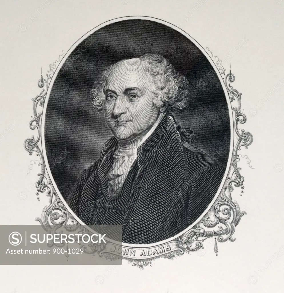 John Adams, second President of United States, engraving, (1735-1826)