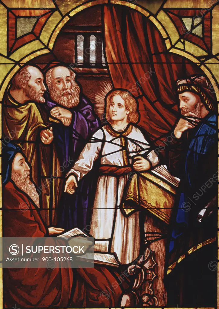 Jesus Among The Doctors Stained Glass