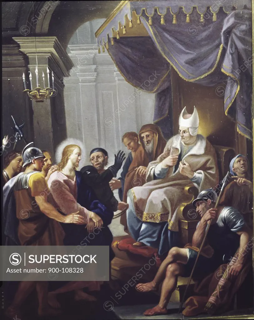 Christ Before the High Priest Hendrick Krock  (1677-1738/Danish) 