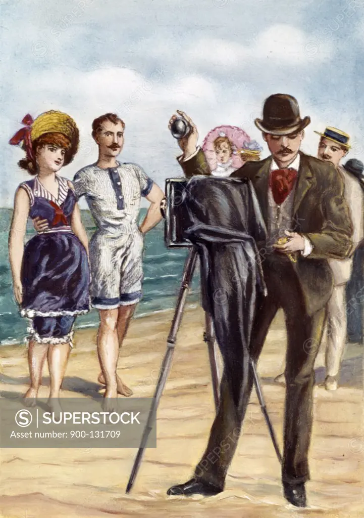 Snapshots At The Beach, 1891, 19th Century