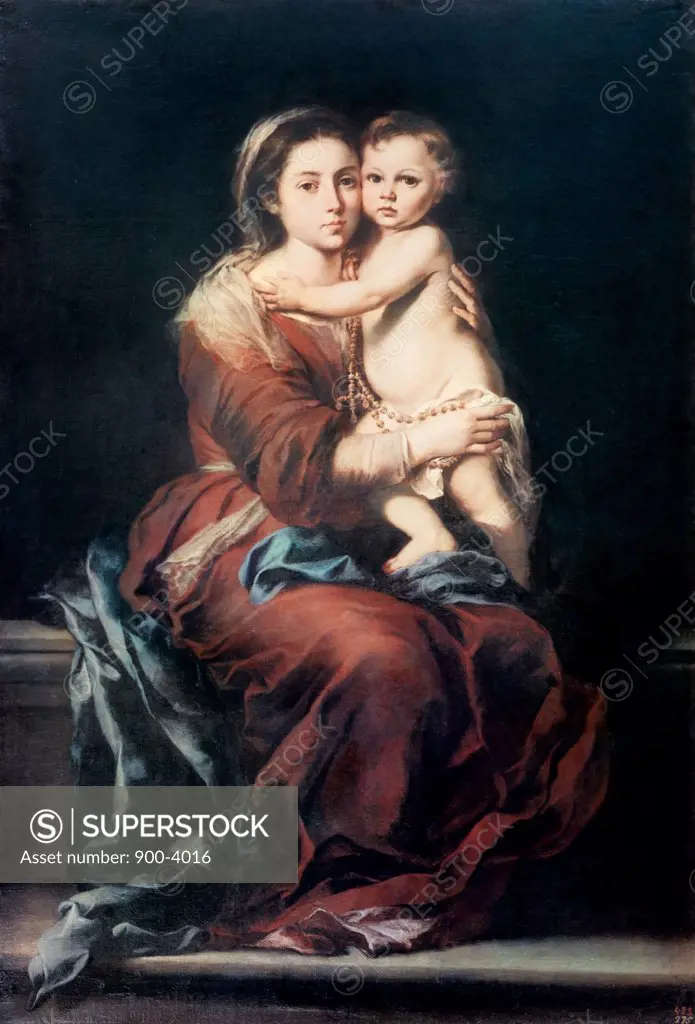 Madonna & the Rosary #1 Bartolome Esteban Murillo (1617-1682/Spanish)