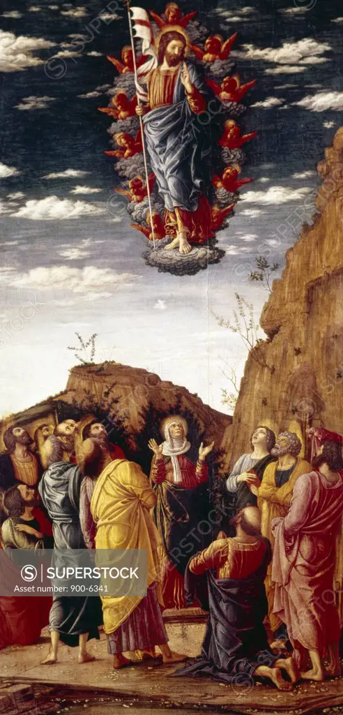 Ascension by Andrea Mantegna, tempera on wood panel, (C.1431-1506), Italy, Florence, Galleria Degli Uffizi, 1464