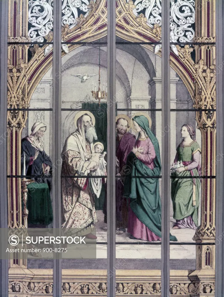 Presentation at the Temple, stained glass, 19th Century