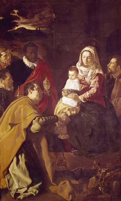 Adoration of the Magi by Diego Velazquez, oil on canvas, 1619, 1599-1660, Spain, Madrid, Museo del Prado