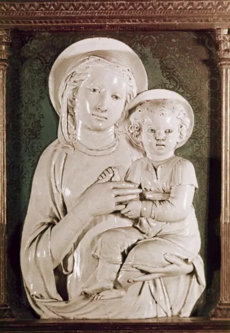 Madonna & Child (Ava Gratia)  Della Robbia, Luca(1400-1482 Italian) Glazed Terracotta