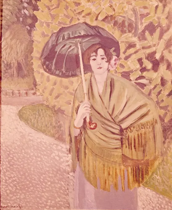 Woman with a Green Umbrella by Henri Matisse, 1869-1954