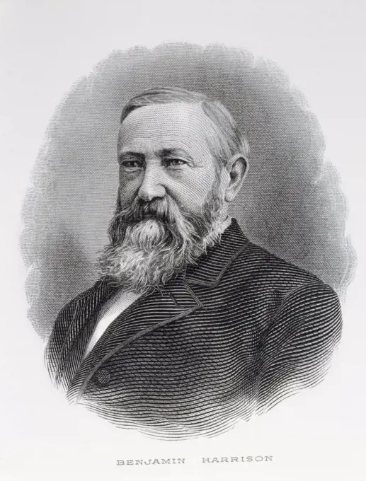 Benjamin Harrison, ninth President of United States, engraving, (1773-1841)