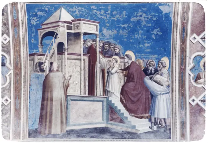 Presentation of Mary in the Temple  Giotto (ca.1266-1337 Italian) Capella Scrovegni, Padua, Italy