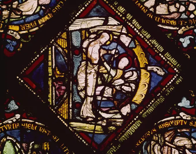 Entombment,  The, Stained Glass, Stained Glass, Canterbury Cathedral,  Kent,  England