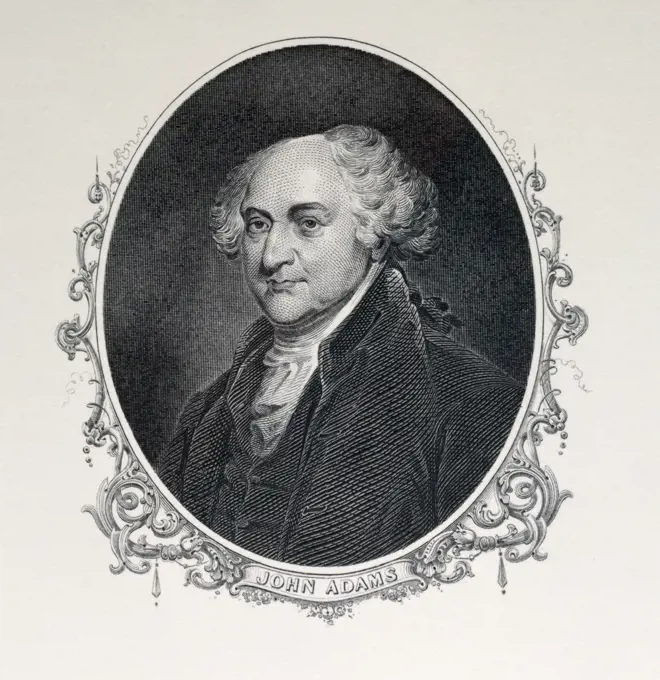 John Adams, second President of United States, engraving, (1735-1826)