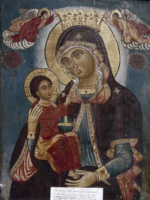 Madonna and Child,  by unknown artist,  Coptic art