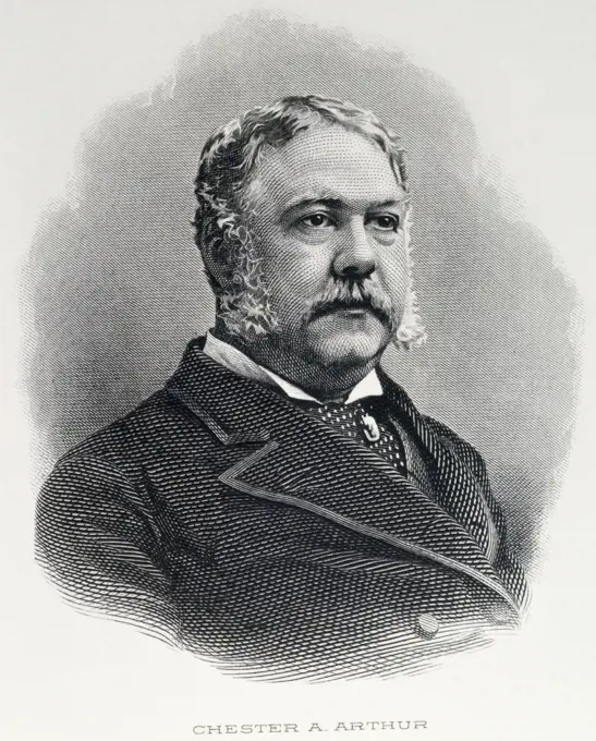 Chester Arthur, twenty first President of United States, engraving, (1829-1886)