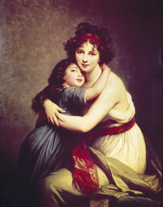 Madame Vigee-lebrun and Her Daughter, by Elisabeth Louise Vigee Le Brun 1755-1842