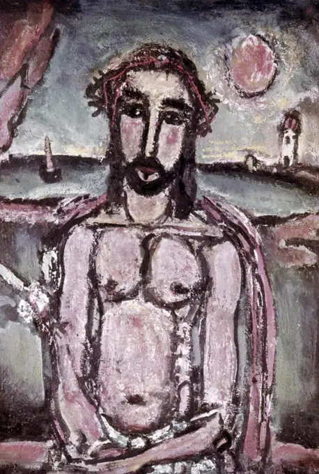 Ecce Homo by Georges Rouault, 1871-1958, Germany, Stuttgart, Staatsgalerie