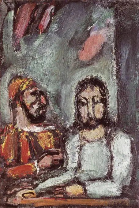 Christ and High Priest by Georges Rouault, Oil on Canvas, 1871-1958, USA, Washington D.C., Phillips Collection