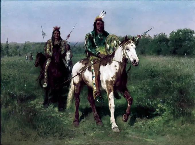 Mounted Indians Carrying Spears Rosa Bonheur (1822-1899 French)