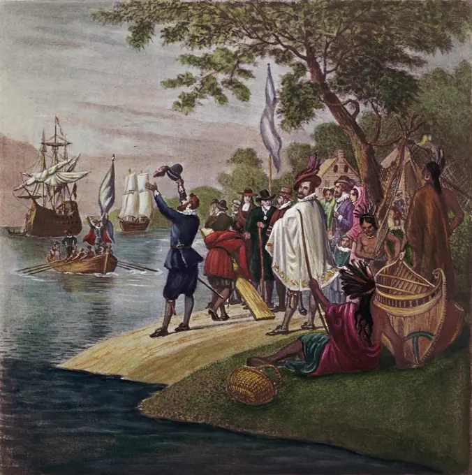 Landing at Jamestown, 1607 17th Century English School 