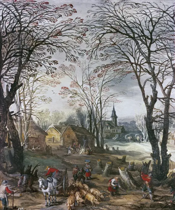 Autumn, Momper,  Joos de,  the younger (1564-1635/Flemish), OIL ON WOOD PANEL