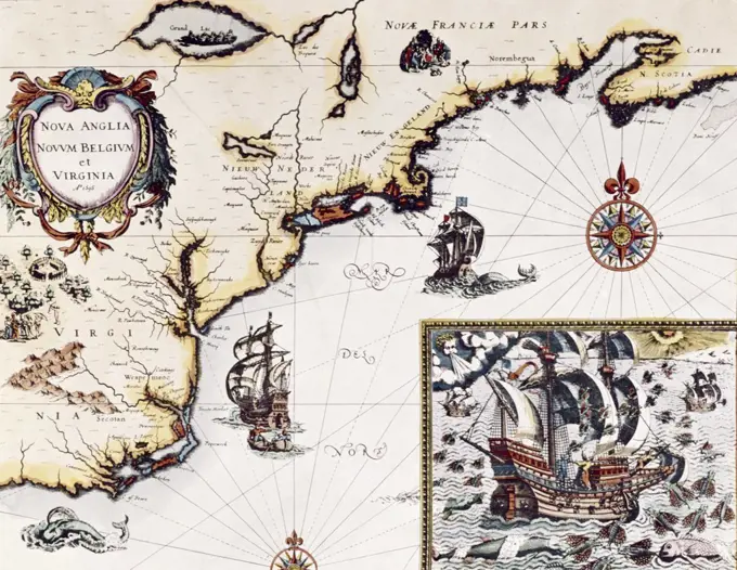 Virginia to Canada map, 1595