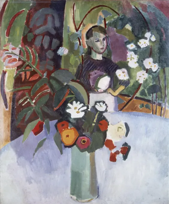 Jeanne In Flowers by Raoul Dufy, Oil On Canvas, 1907, 1877-1953, France, La Havre, Musee des Beaux-Arts