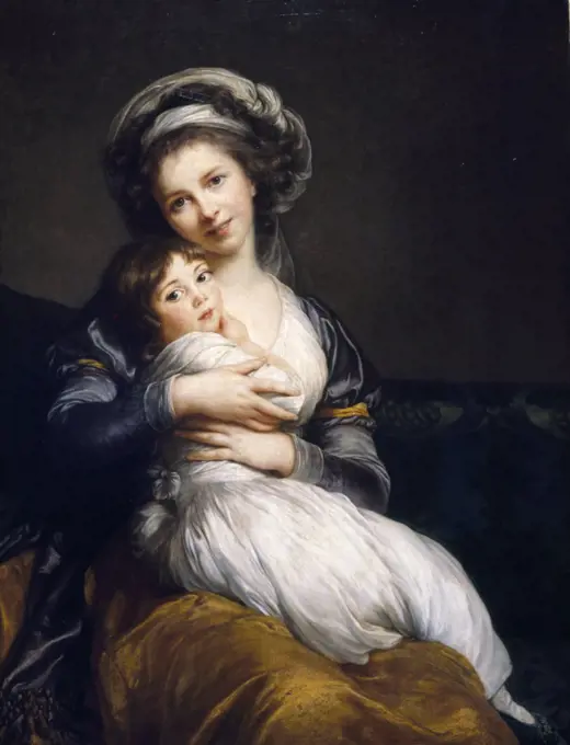 Vigee lebrun and Her Daughter Jeanne Lucie Louise, by Elisabeth Louise Vigee Le Brun 1755-1842, France, Paris, Musee du Louvre