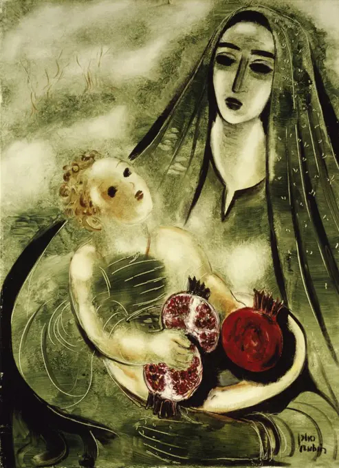 Madonna with Pomegranate by Reuven Rubin, b. 1893